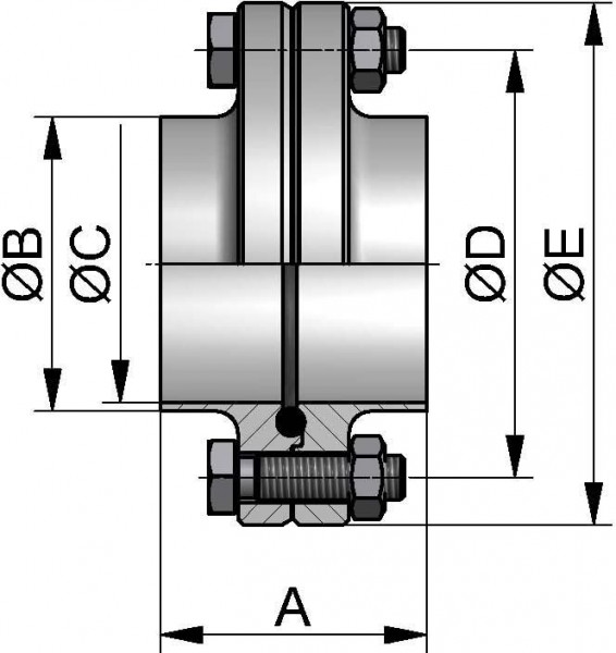 HyCom Flanschverbindung, DIN, DIN 11853, AISI 304L, DN 10 (13x1,5mm)